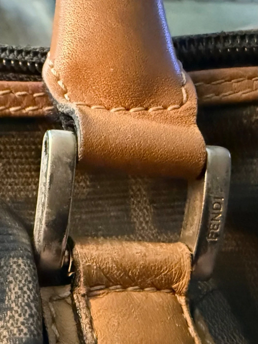 Fendi Zucca Boston Speedy Bag Authentic Brown Monogram